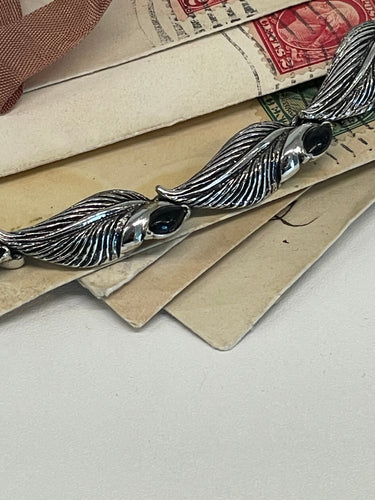 Silver Leaf Choker with Black Stones Bloomers and Frocks